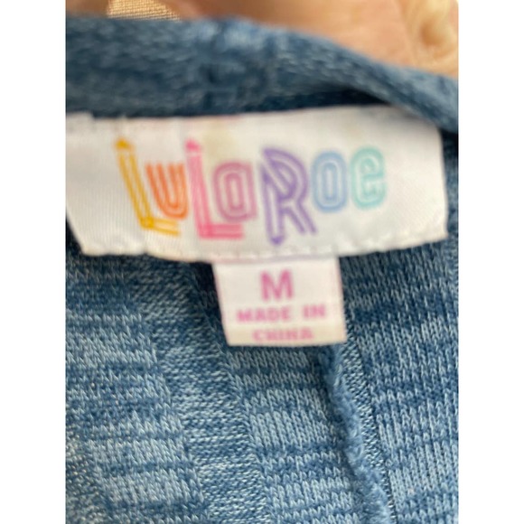 Lularoe Sarah Cardigan Duster Sweater Ribbed Blue Marl Knit M - Picture 7 of 9